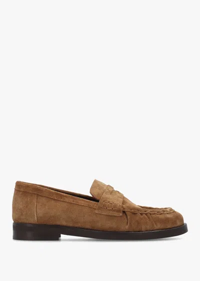 Daniel Ikaries Tan Suede Loafers In Brown
