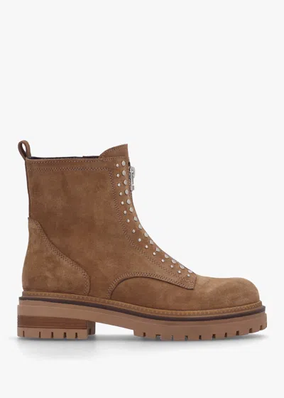 Daniel Istuds Tan Suede Ankle Boots In Brown