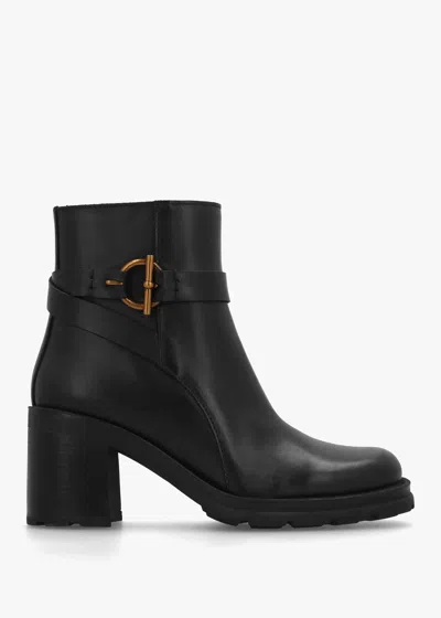 Daniel Itrim Black Leather Block Heel Ankle Boots