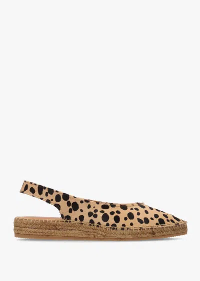 Daniel Jalmond Cheetah Pony Hair Sling Back Espadrilles In Brown