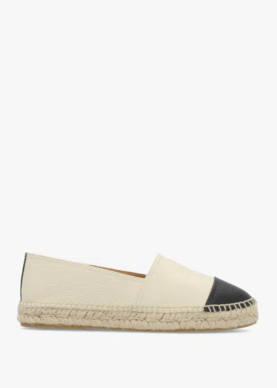 Daniel Joey Cream Leather Toe Cap Espadrilles In White