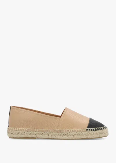Daniel Joey Nude Leather Toe Cap Espadrilles In Brown
