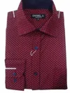 Daniel K Men's Long Sleeve Printed Dress Shirt In Burgundy