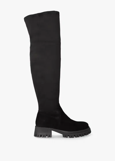 Daniel Larisa Black Suede Stretch Over The Knee Boots