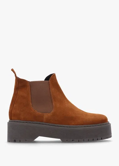 Daniel Lassi Tan Suede Chunky Chelsea Boots