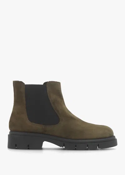 Daniel Leah Khaki Suede Chelsea Boots