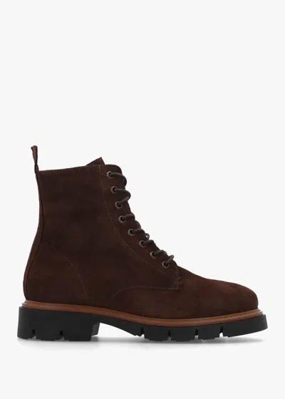 Daniel Lissy Brown Suede Lace Up Ankle Boots
