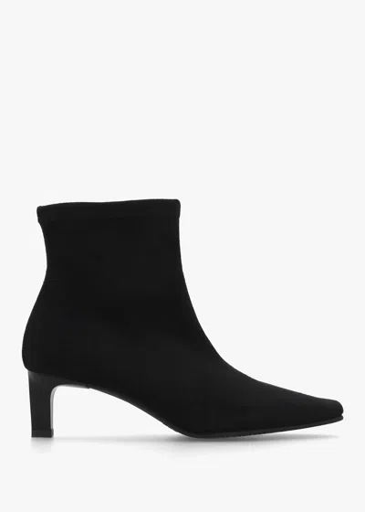 Daniel Minnie Black Low Heel Ankle Boots In Animal Print