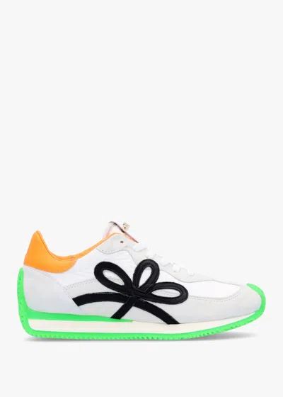 Daniel Movie Green & Orange Suede Runner Trainers In Green Leather