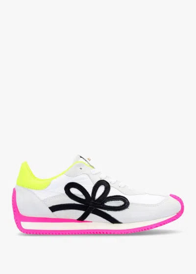 Daniel Movie Pink & Yellow Suede Runner Trainers In Pink Leather