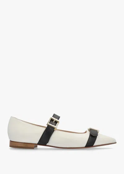 Daniel Nancy White Leather Pointed Toe Pumps
