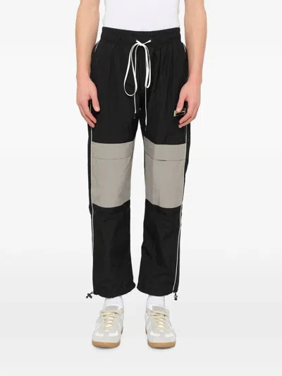 Daniel Patrick Colour-block Parachute Track Pants In Black