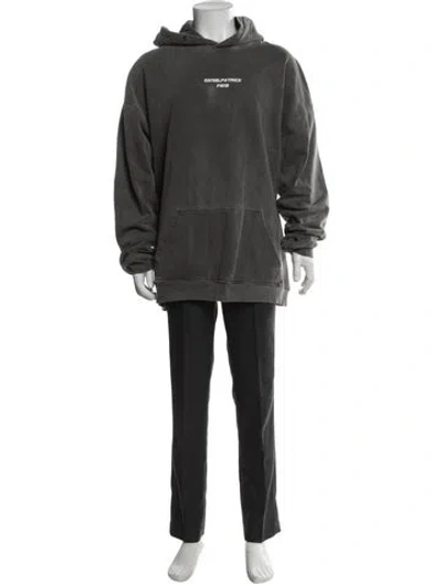 Pre-owned Daniel Patrick Graphic Print Crew Neck Hoodie In Gray