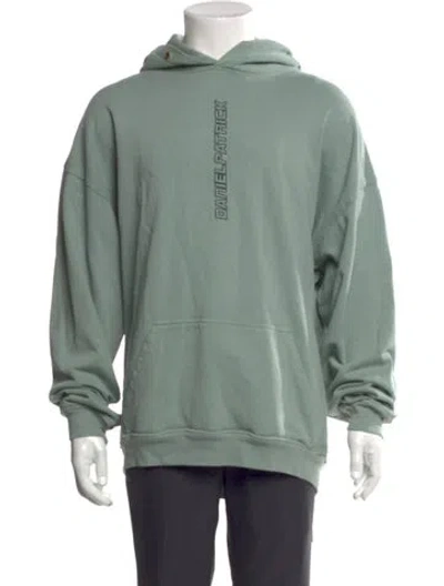 Pre-owned Daniel Patrick Graphic Print Crew Neck Hoodie In Green