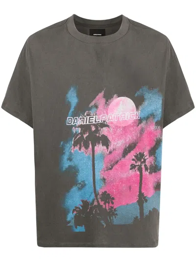 Daniel Patrick Graphic-print Crew Neck T-shirt In Black