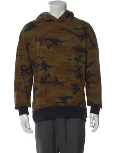 Pre-owned Daniel Patrick Printed Crew Neck Hoodie In Green