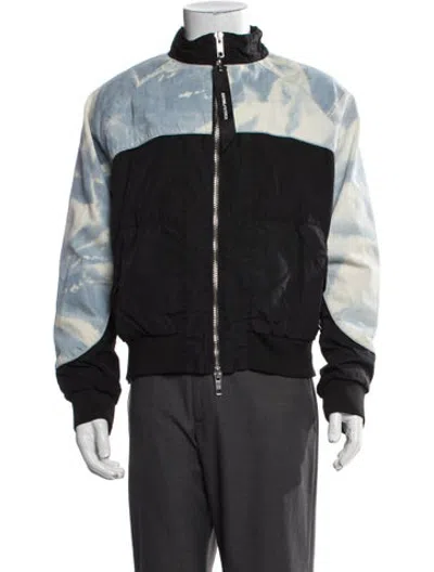 Pre-owned Daniel Patrick Tie-dye Print Bomber Jacket In Black