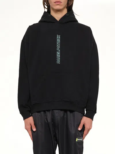 Daniel Patrick Vertical Logo Hoodie In Black