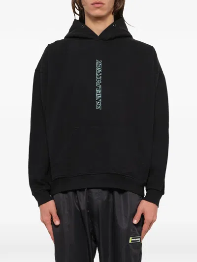 Daniel Patrick Vertical Logo Hoodie In Black