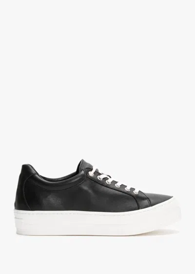 Daniel Piccadilly Circus Black Leather Flatform Trainers
