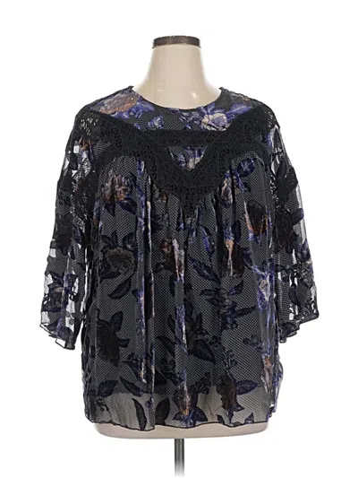 Pre-owned Daniel Rainn 3/4 Sleeve Blouse In Black