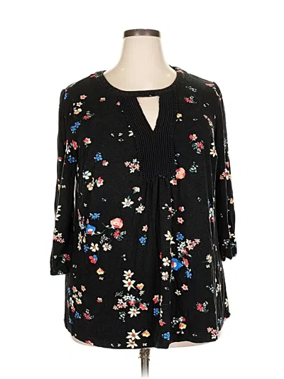 Pre-owned Daniel Rainn 3/4 Sleeve Blouse In Black