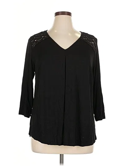 Pre-owned Daniel Rainn 3/4 Sleeve Blouse In Black