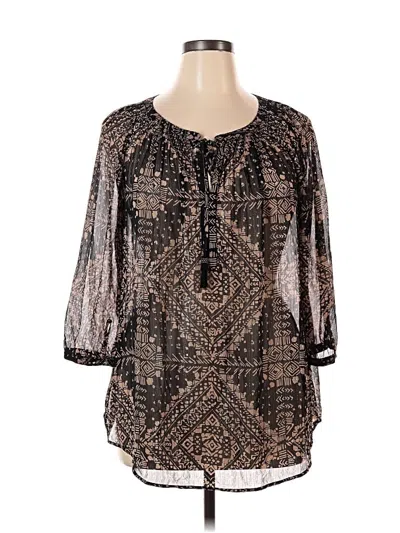 Pre-owned Daniel Rainn 3/4 Sleeve Blouse In Black