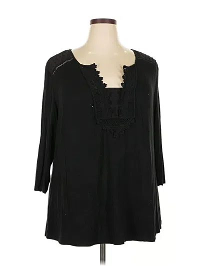 Pre-owned Daniel Rainn 3/4 Sleeve Blouse In Black