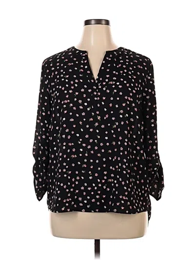 Pre-owned Daniel Rainn 3/4 Sleeve Blouse In Black