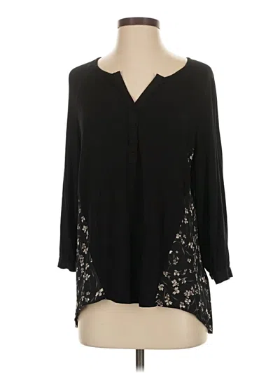 Pre-owned Daniel Rainn 3/4 Sleeve Blouse In Black