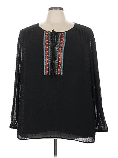 Pre-owned Daniel Rainn 3/4 Sleeve Blouse In Black