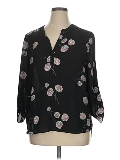 Pre-owned Daniel Rainn 3/4 Sleeve Blouse In Black