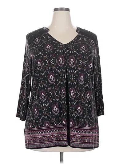 Pre-owned Daniel Rainn 3/4 Sleeve Blouse In Black