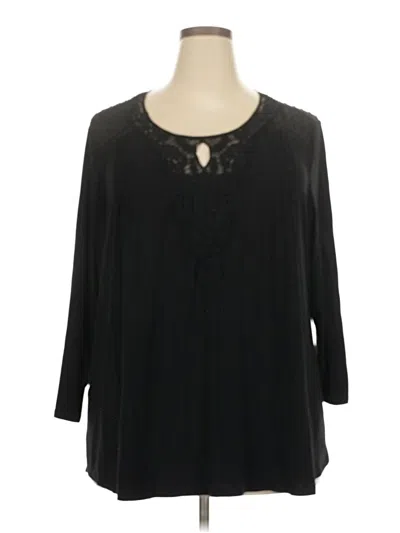 Pre-owned Daniel Rainn 3/4 Sleeve Blouse In Black