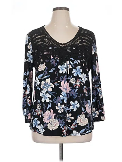 Pre-owned Daniel Rainn 3/4 Sleeve Blouse In Black
