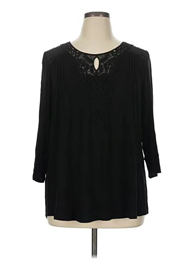 Pre-owned Daniel Rainn 3/4 Sleeve Blouse In Black