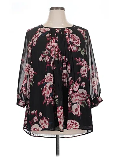 Pre-owned Daniel Rainn 3/4 Sleeve Blouse In Black