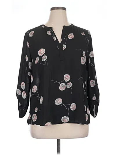 Pre-owned Daniel Rainn 3/4 Sleeve Blouse In Black