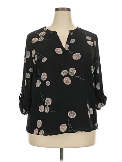 Pre-owned Daniel Rainn 3/4 Sleeve Blouse In Black