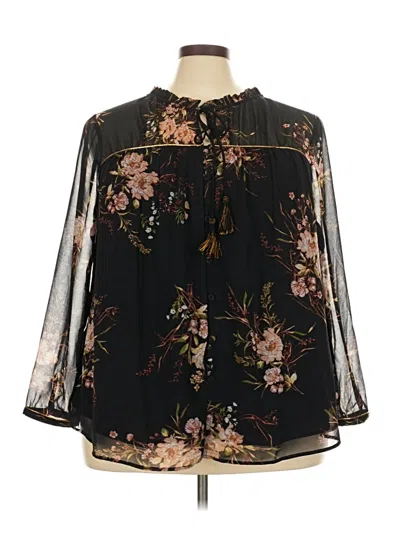 Pre-owned Daniel Rainn 3/4 Sleeve Blouse In Black