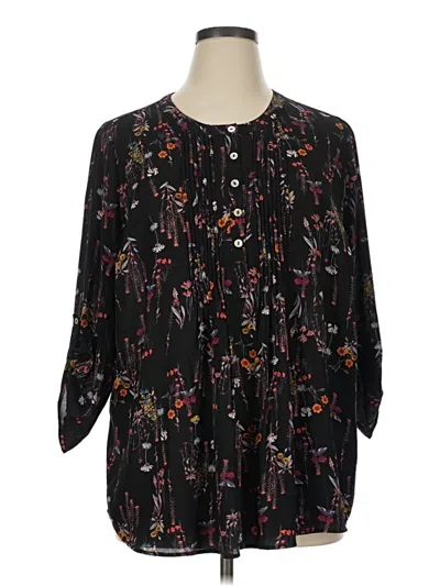 Pre-owned Daniel Rainn 3/4 Sleeve Blouse In Black