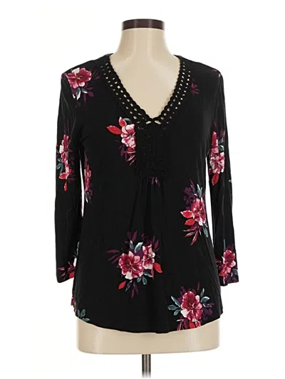 Pre-owned Daniel Rainn 3/4 Sleeve Blouse In Black
