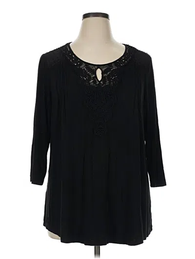 Pre-owned Daniel Rainn 3/4 Sleeve Blouse In Black