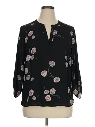 Pre-owned Daniel Rainn 3/4 Sleeve Blouse In Black