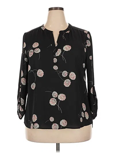 Pre-owned Daniel Rainn 3/4 Sleeve Blouse In Black