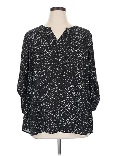 Pre-owned Daniel Rainn 3/4 Sleeve Blouse In Black