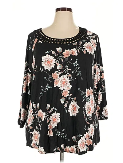 Pre-owned Daniel Rainn 3/4 Sleeve Blouse In Black