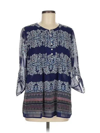 Pre-owned Daniel Rainn 3/4 Sleeve Blouse In Blue