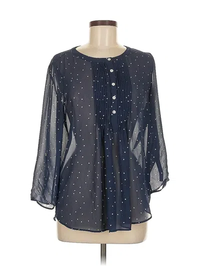 Pre-owned Daniel Rainn 3/4 Sleeve Blouse In Blue